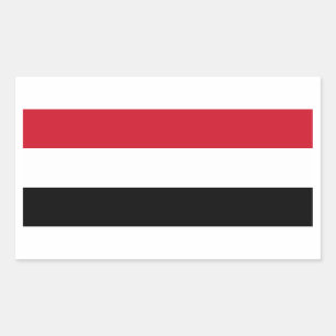 FYRA Jemens nationella Flagga Rektangulärt Klistermärke