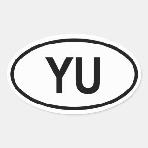 FYRA Jugoslavien "YU" Ovalt Klistermärke