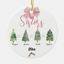Fyra Julgran med egna namn Julgransprydnad Keramik
