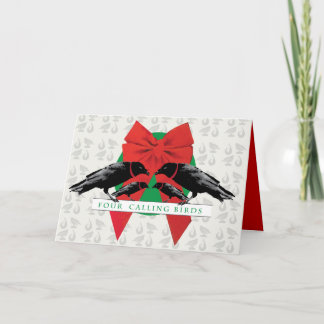 Fyra kallande fåglar helgkort