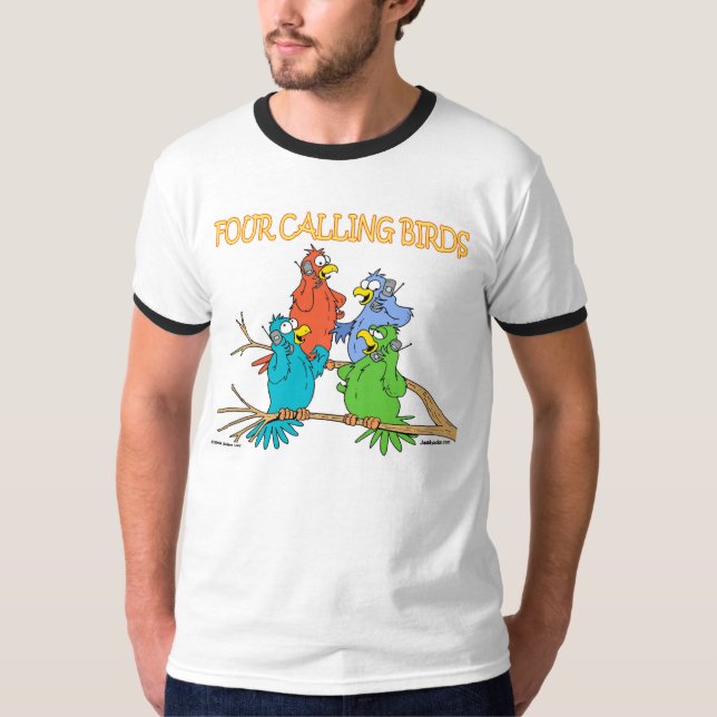 Fyra kallande fåglar t-shirt (Framsida)