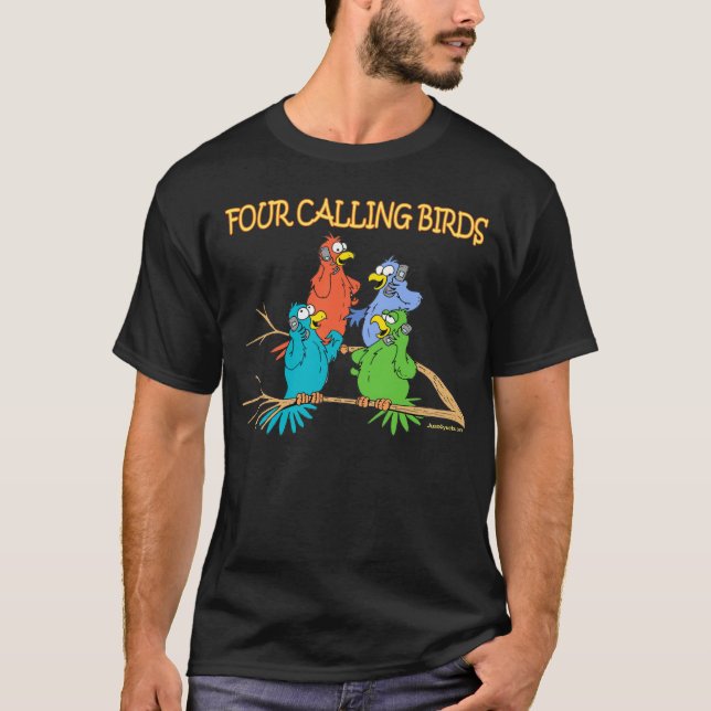 Fyra kallande fåglar tee shirt (Framsida)