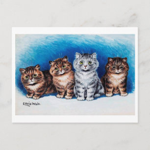 Fyra kittens, Louis Wain Vykort