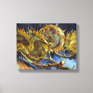 Fyra klippta solrosor som målar Vincent Van Gogh Canvastryck