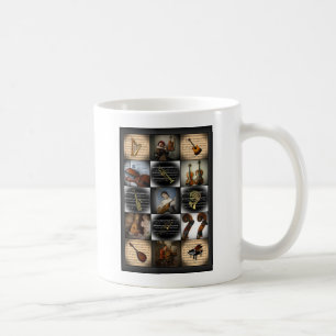 Fyra konstverk ~ Olika musikinstrument Kaffemugg