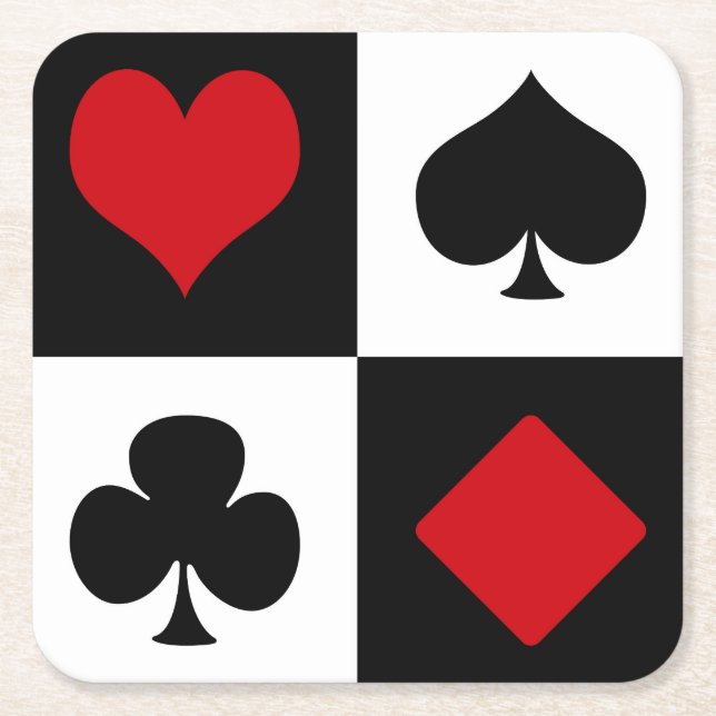 Fyra kort kostym underlägg papper kvadrat (Framsidan)