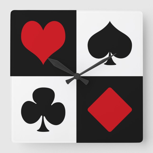 Fyra kortkostymer fyrkantig klocka (Framsida)