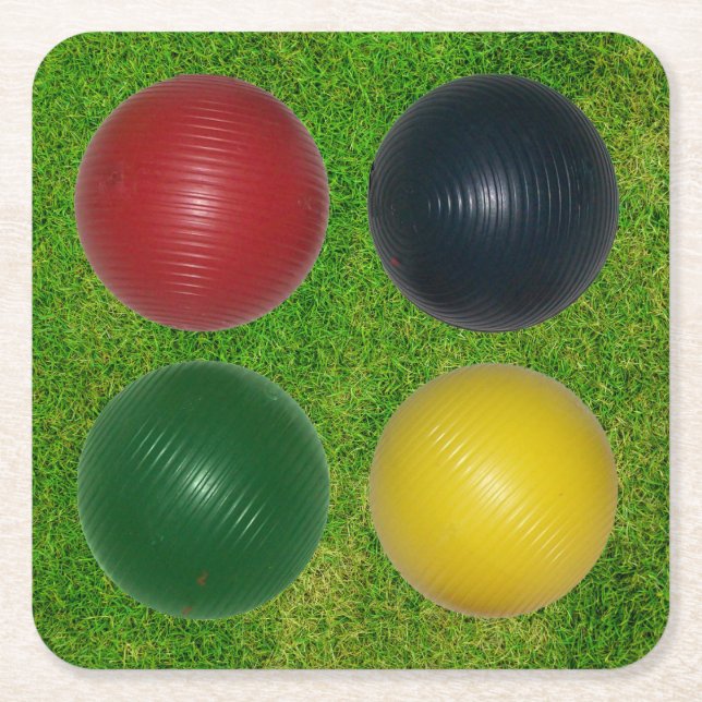 Fyra kronor Bollar, fyra Färg, gräddbotten Underlägg Papper Kvadrat (Framsidan)