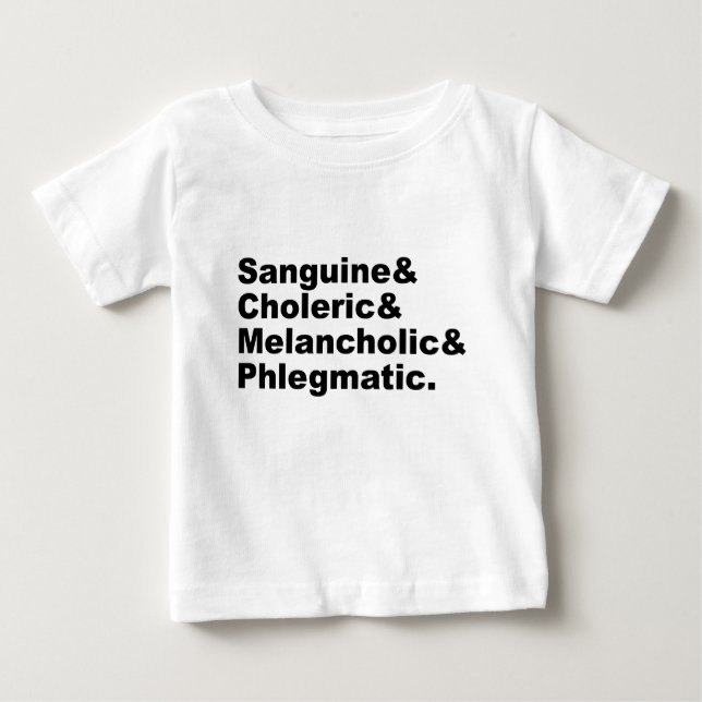 Fyra kroppsvätskor Blod Galla Svart galla Slem T-shirt (Framsida)