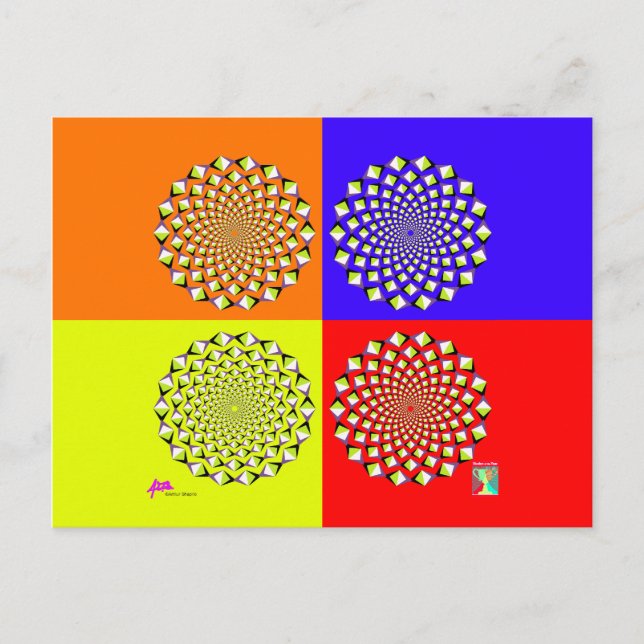 Fyra kvadratvykort vykort (Framsida)