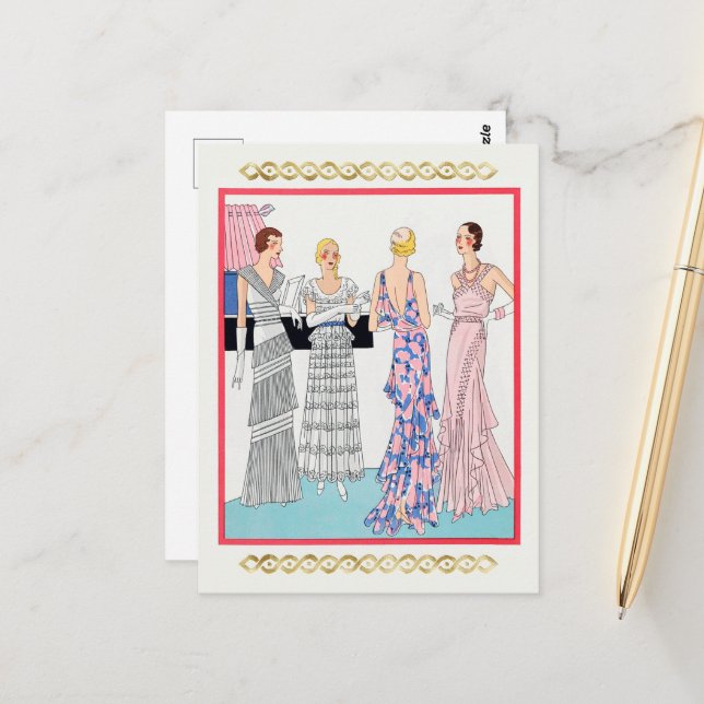 Fyra kvinnor av Dupouy-Magnin Vykort (Fram/Back In Situ)