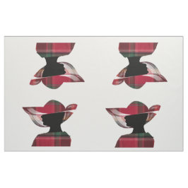 Fyra kvinnor Silhouette Hat Madras Play Mönster Tyg