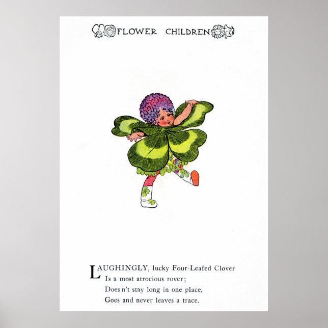 Fyra-ledda Klöver Poster (Framsidan)