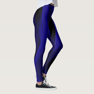 Fyra lila vågiga linjer leggings