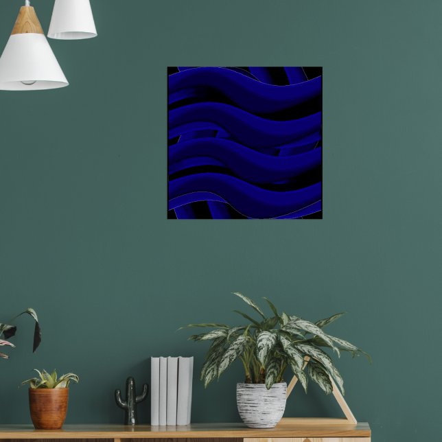 Fyra lila vågiga linjer   poster (Vardagsrum 1)