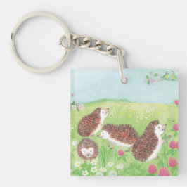 Fyra lille Hedgehogs i Blommar Meadow