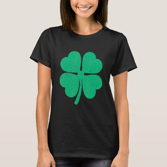 Fyra Löv C Lucky Shamrock Irish St patrick's day T Shirt (Framsida)