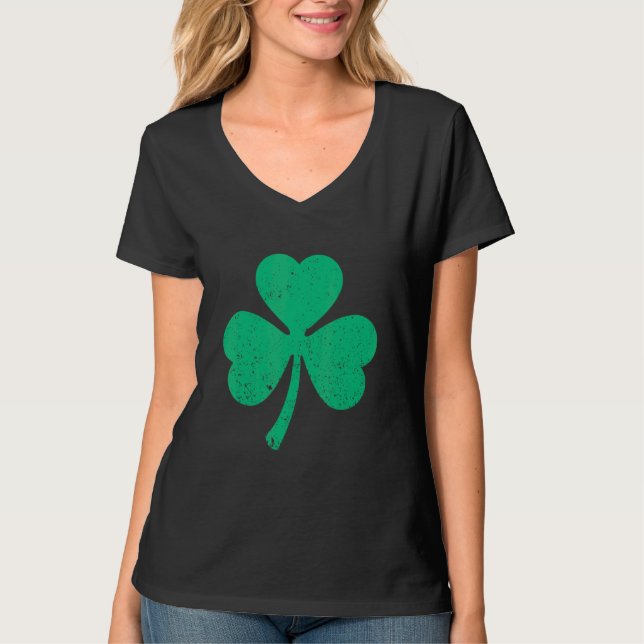 Fyra Löv C Lucky Shamrock Irish St patrick's day T Shirt (Framsida)