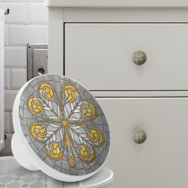 Fyra löv-klöver-Guld och Pearl-Mosaic Knopp