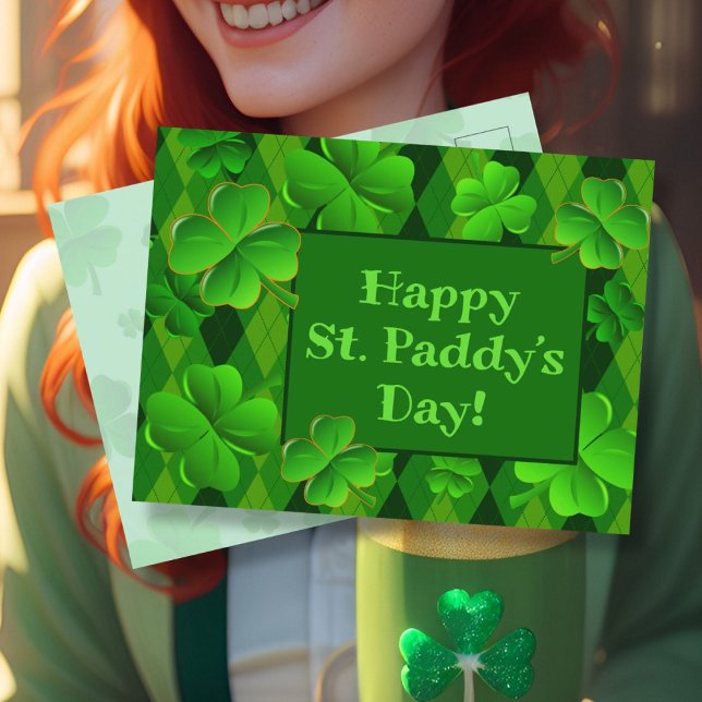Fyra Löv-Klöver-Lycklig-dagen, St. Paddydagen Vykort (Skapare uppladdad)