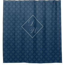 Fyra Löv Rosette Airforce Blue Foulard Mönster