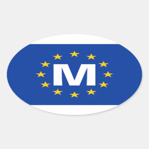 FYRA Malta ’M’ EU-Flagga Ovalt Klistermärke