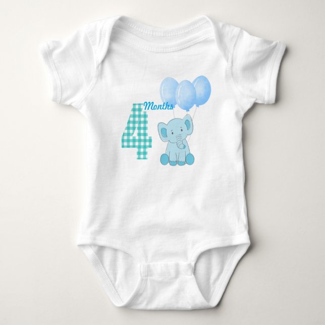 Fyra månader baby bodysuit t shirt (Framsida)