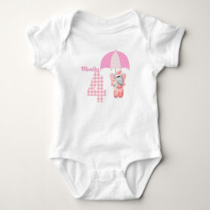Fyra månaders bebis bodysuit t shirt