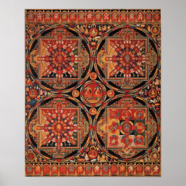 Fyra mandalas poster