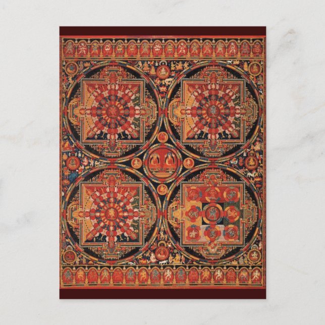 Fyra mandalas vykort (Framsida)