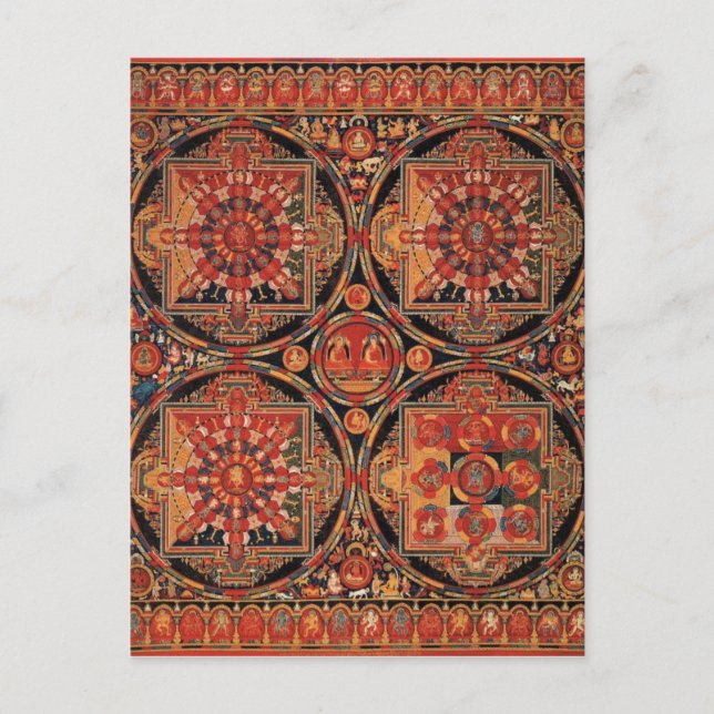 Fyra mandalas vykort (Framsida)