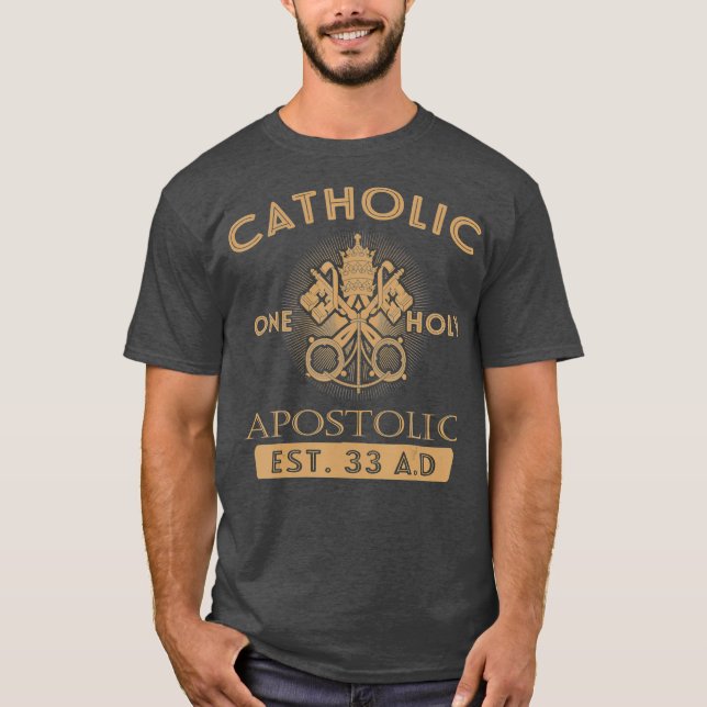 Fyra märken av romersk-katolska Heligan Apostolic T Shirt (Framsida)