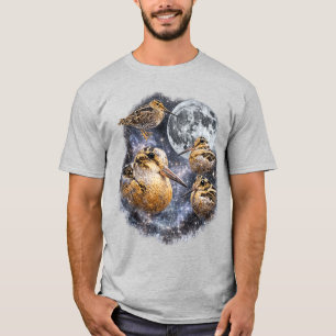 fyra Meep Bird Amerikansk Morkulla Måne , T Shirt