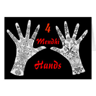 Fyra Mendhi händer Hälsningskort