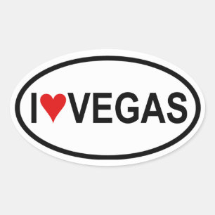 Fyra "mig [hjärta] Vegas Ovalt Klistermärke