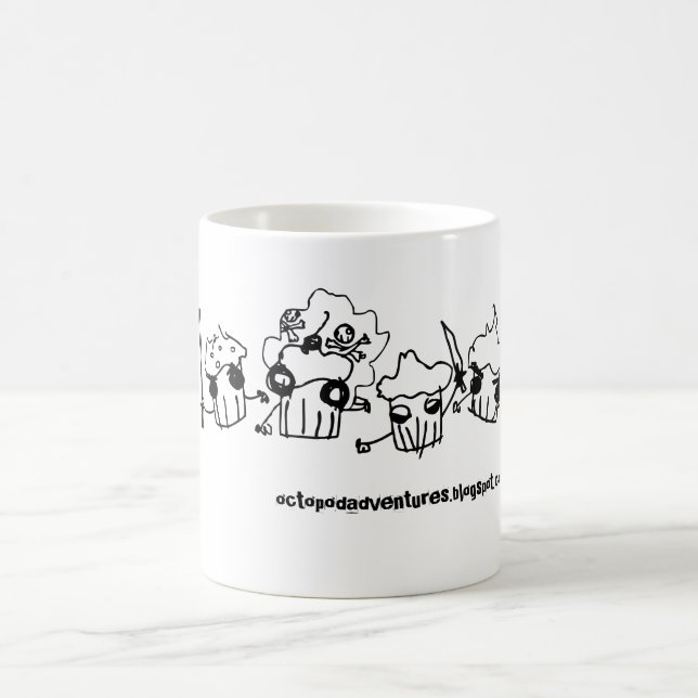Fyra muffins av apokalypsmuggen kaffemugg (Center)