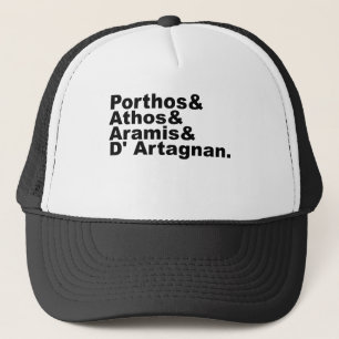 Fyra musketörer - Porthos Athos Aramis D'Artagnan Truckerkeps