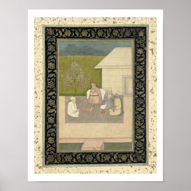 Fyra muslimska heligor manar som sitter i meditati poster (Framsidan)