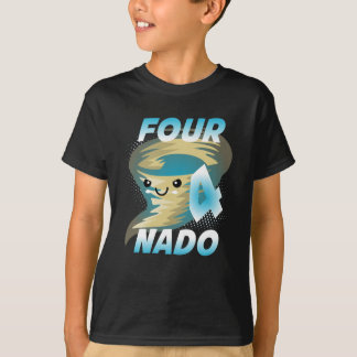 Fyra Nado-Tornado 4 Birthday Boy T Shirt