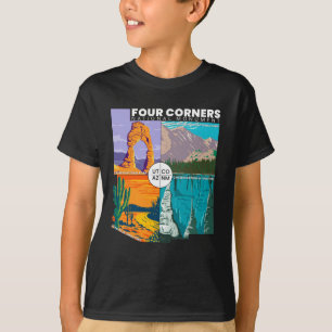 Fyra nationella minnesmärken över hörn med Park T Shirt