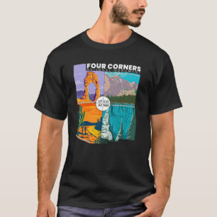 Fyra nationella minnesmärken över hörn med Park T Shirt