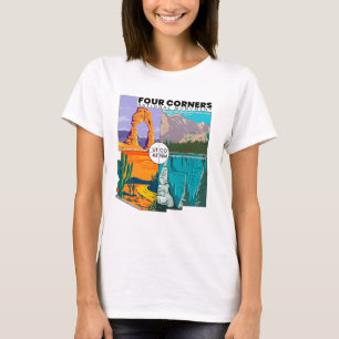 Fyra nationella minnesmärken över hörn med Park T Shirt