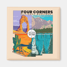 Fyra nationella minnesmärken över hörn med Parker Magnet