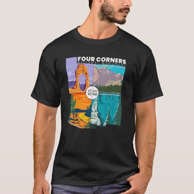 Fyra nationella minnesmärken över hörn med Parker T Shirt (Framsida)