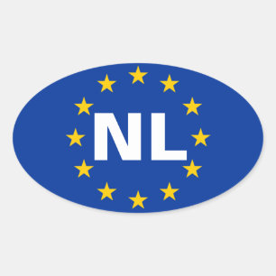 FYRA Nederländerna "NL ", Ovalt Klistermärke