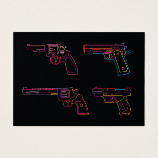 Fyra Neon Handgun-skyltar Visitkort