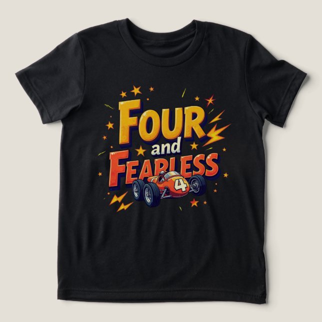 FYRA OCH FEARLESS - 4e födelsedagen För barn T Shirt (Design Framsida)