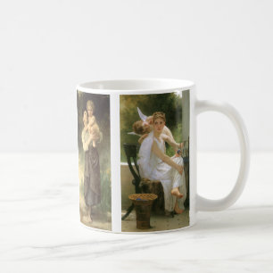 Fyra olika Bouguereau Angel Paintings Kaffemugg