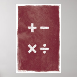 Fyra operationer Art - Matematik Poster