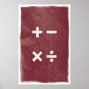 Fyra operationer Art - Matematik Poster